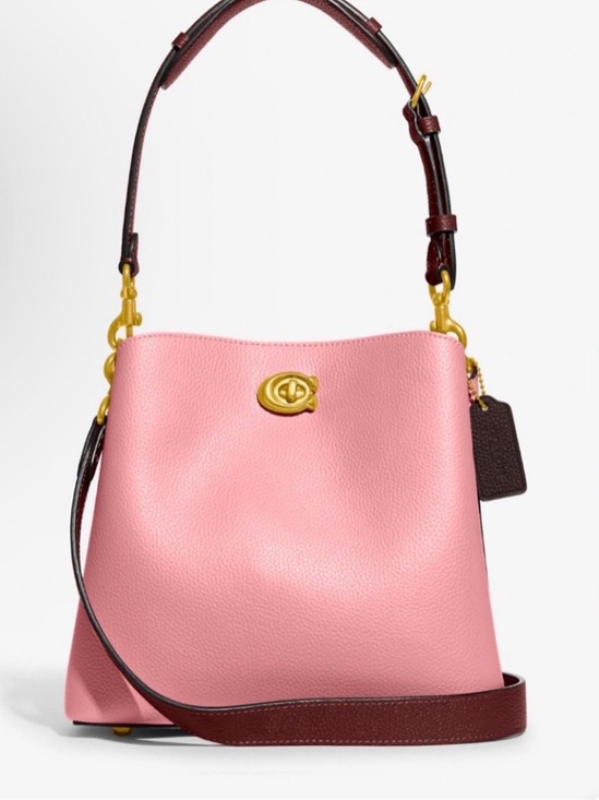 Coach Handbags - Coach Willow Bucket Bag Candy Pink Multi Brass Hardware Like New
